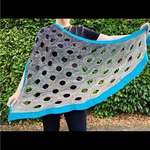 Hand knit luxury wool scarf shawl cyber festival punk wrap